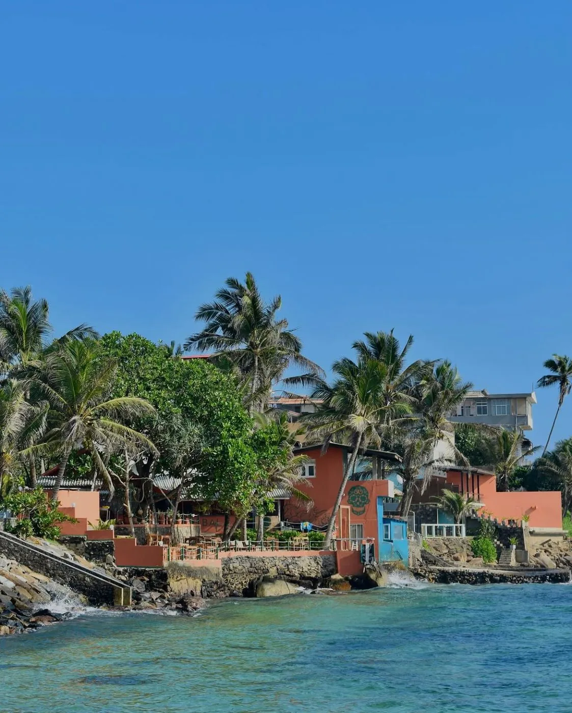 Kabala Sunset Beach Club seen from the sea, Sri Lanka
