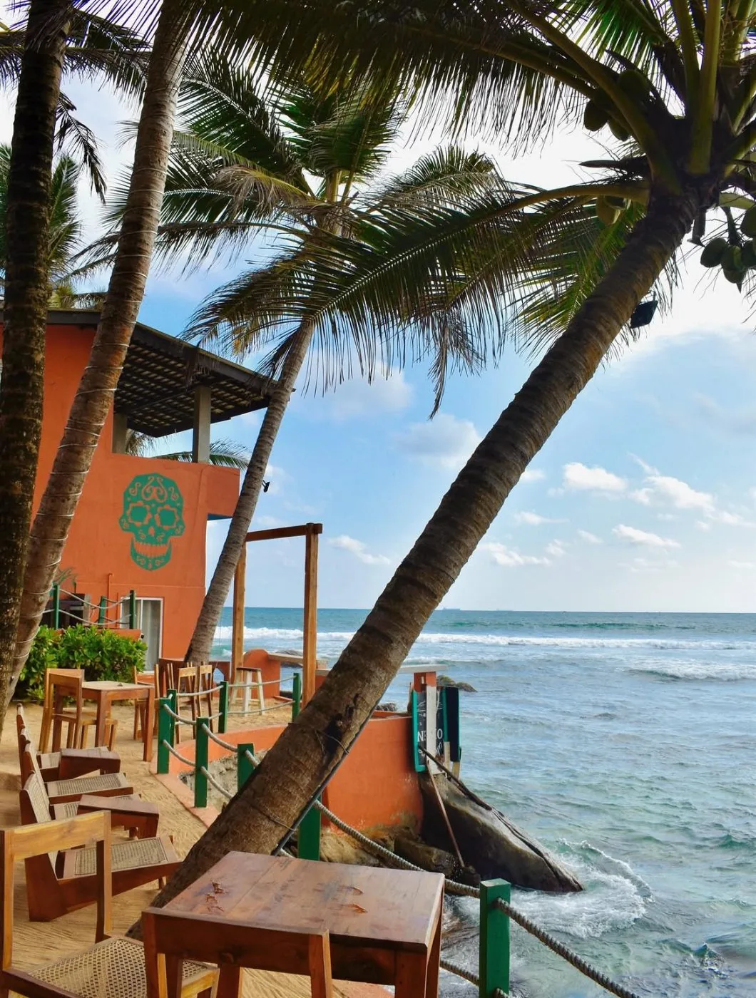 Kabala Sunset Beach Club terrace, Sri Lanka